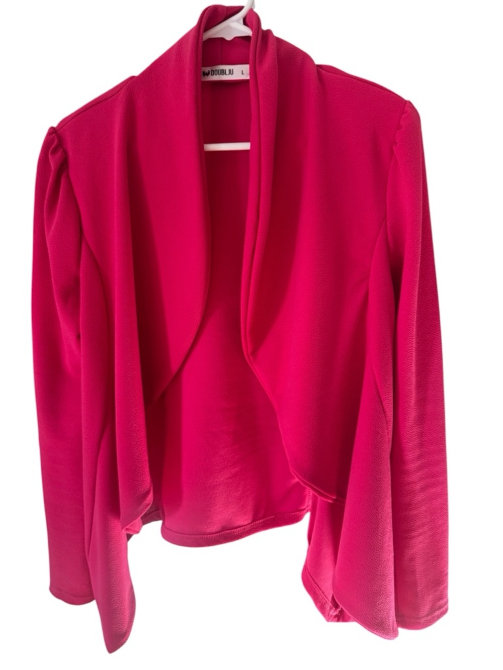 & Other Stories Hot Pink Draped Open Blazer